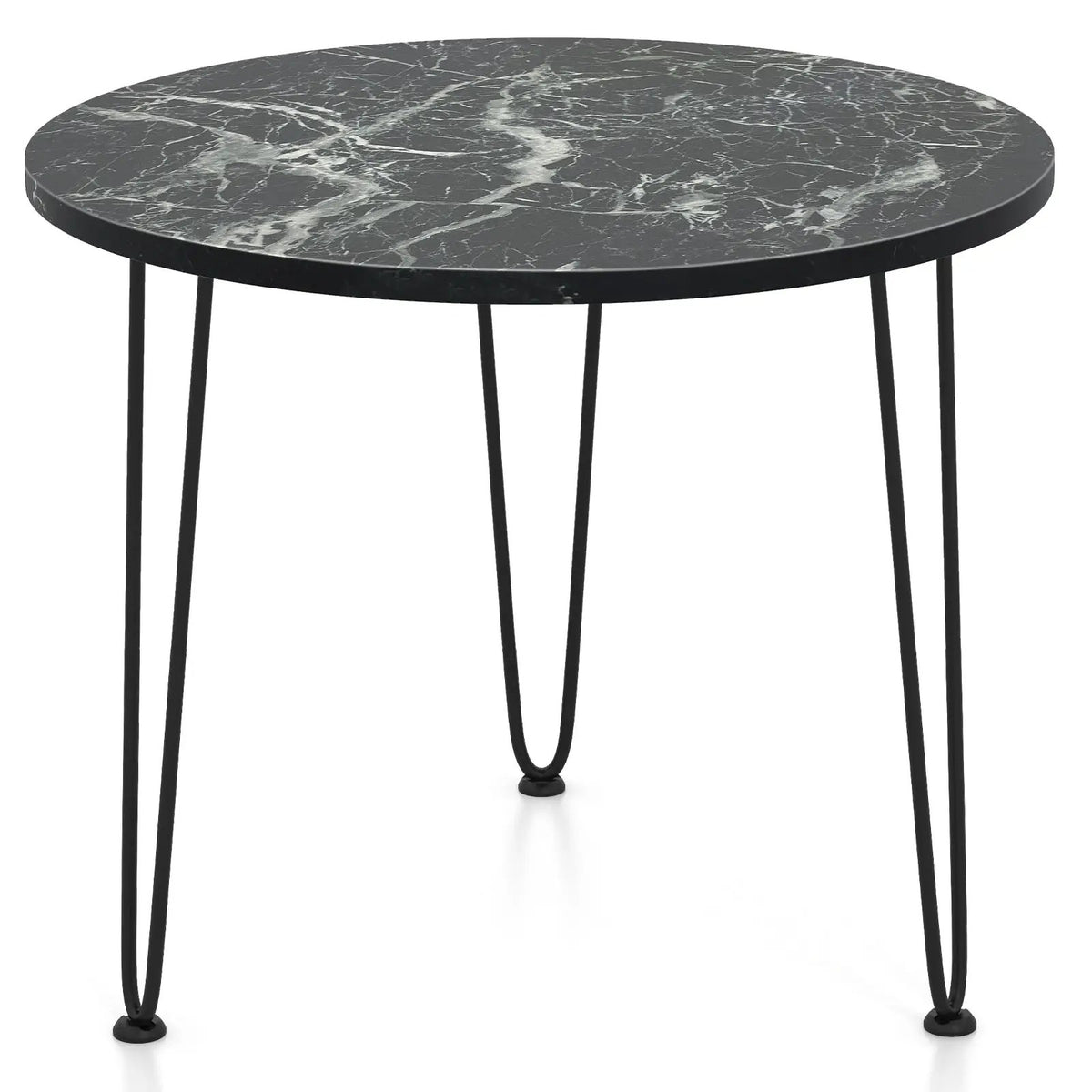 Round Coffee Table with Thickened Tabletop and Metal Tripod Legs, photo 4 of 9