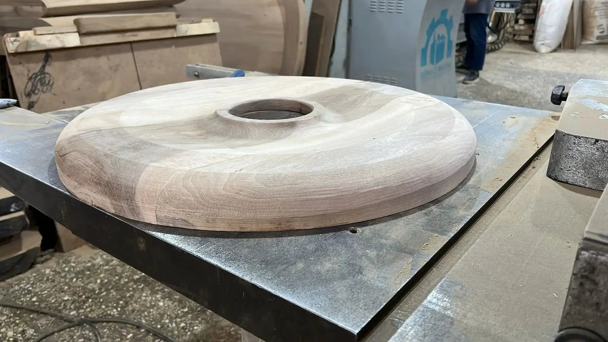 Custom Round Epoxy Resin Walnut Dining - Kitchen Table With Wood Base, photo 10 of 24