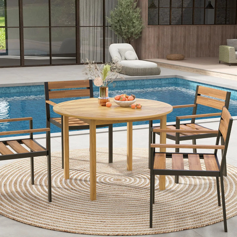 4-Person Large Round Outdoor Dining Table by DirectDeals