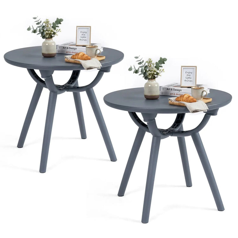 Round Patio Storage Side Table for Poolside and Balcony by DirectDeals