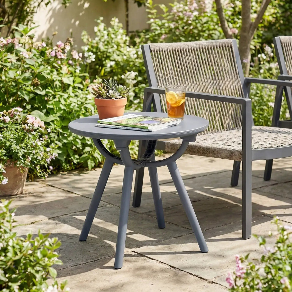 Round Patio Storage Side Table for Poolside and Balcony, photo 6 of 16