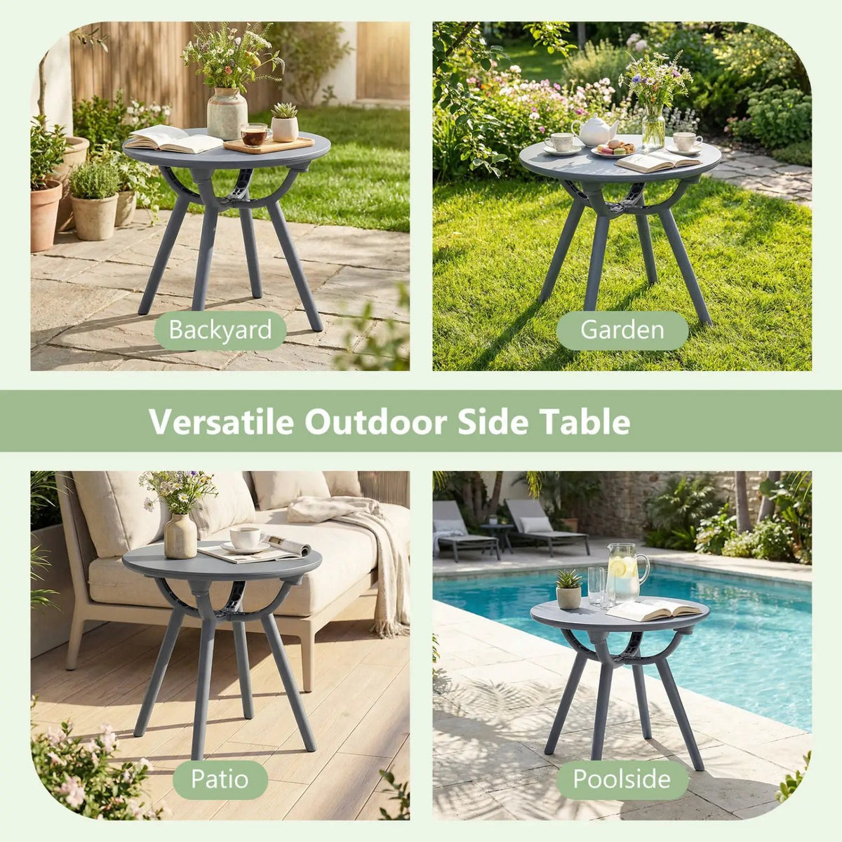 Round Patio Storage Side Table for Poolside and Balcony, photo 8 of 16