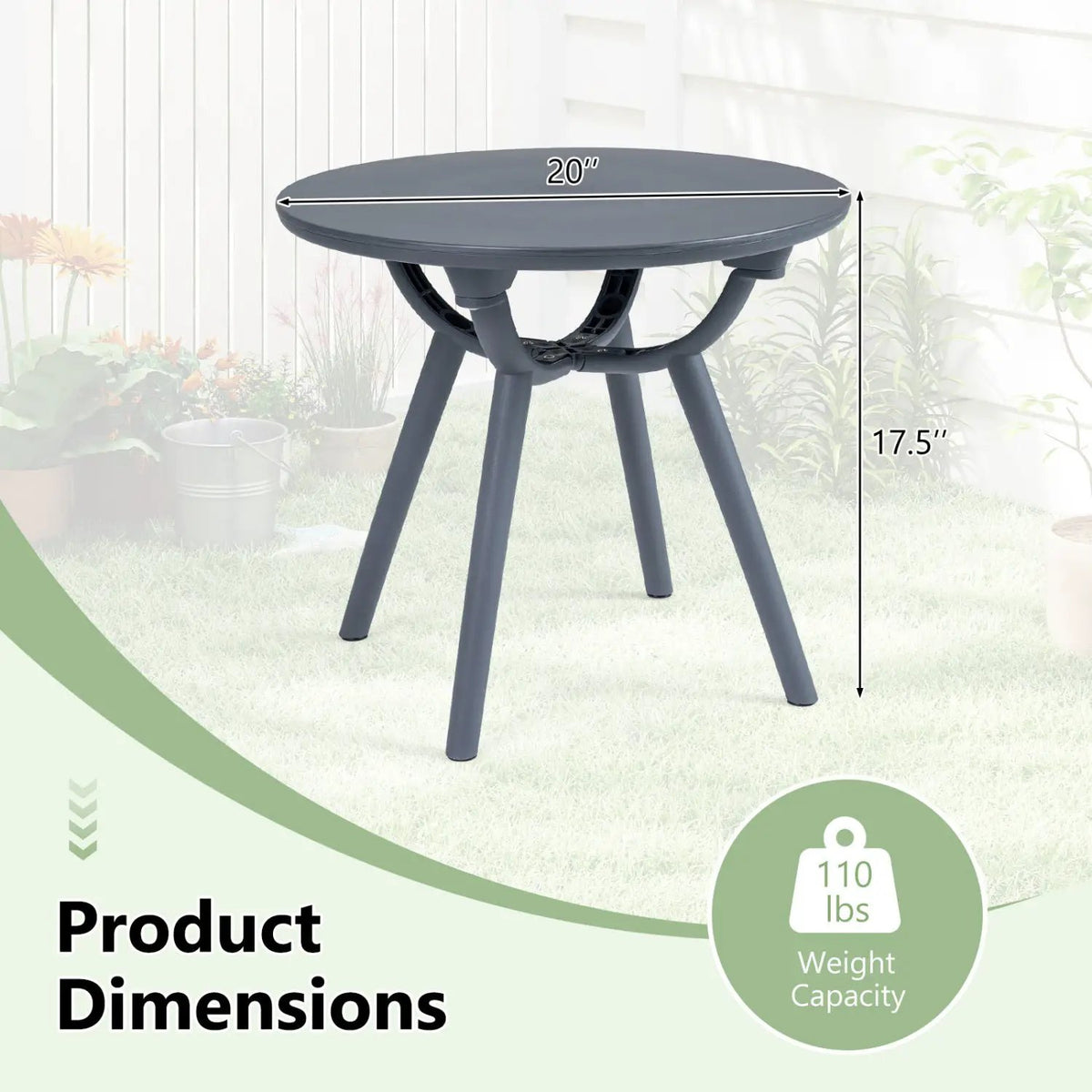 Round Patio Storage Side Table for Poolside and Balcony, photo 5 of 16