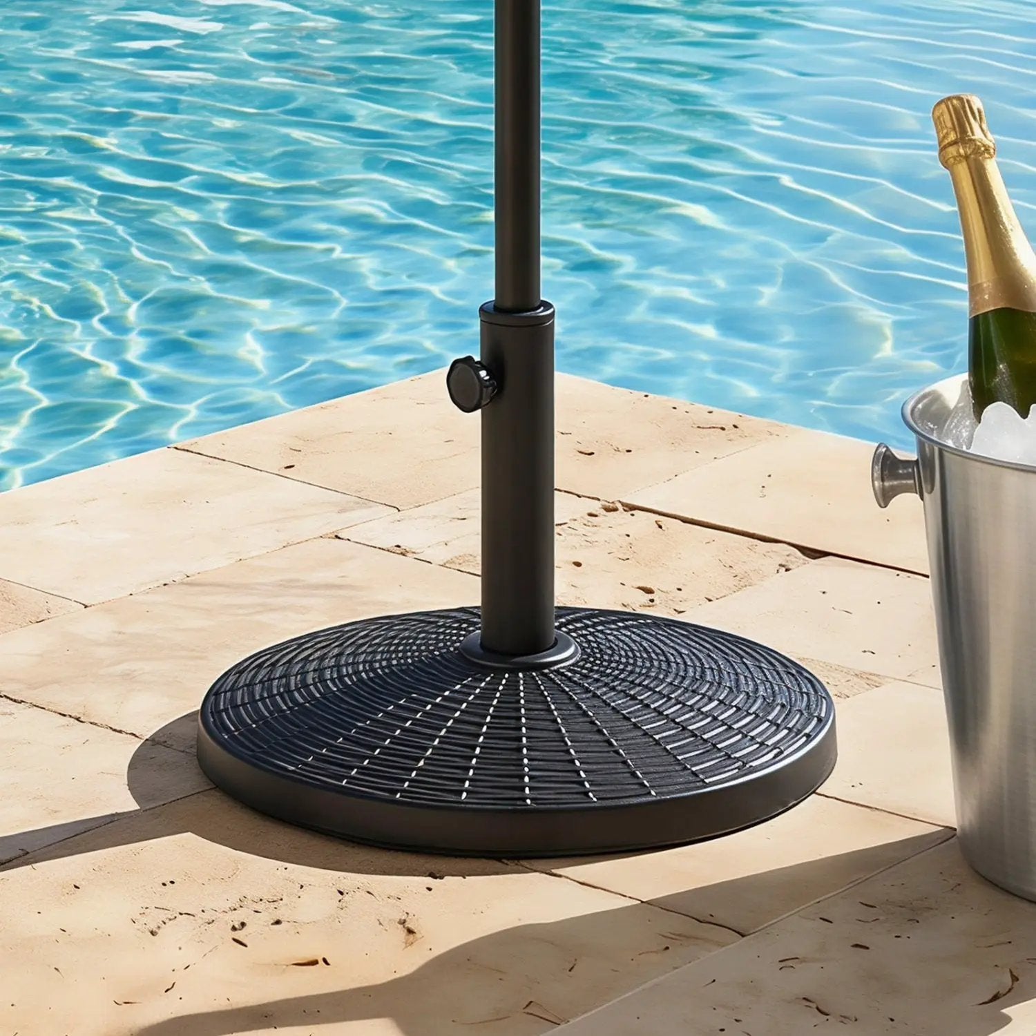 Patio Umbrella Base 22 lbs Resin Wicker Style by DirectDeals