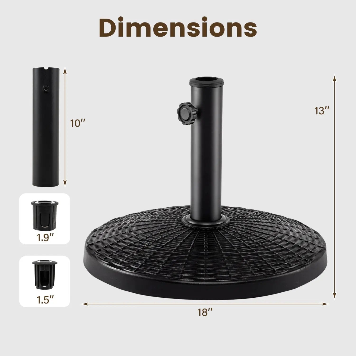 Patio Umbrella Base 22 lbs Resin Wicker Style by DirectDeals