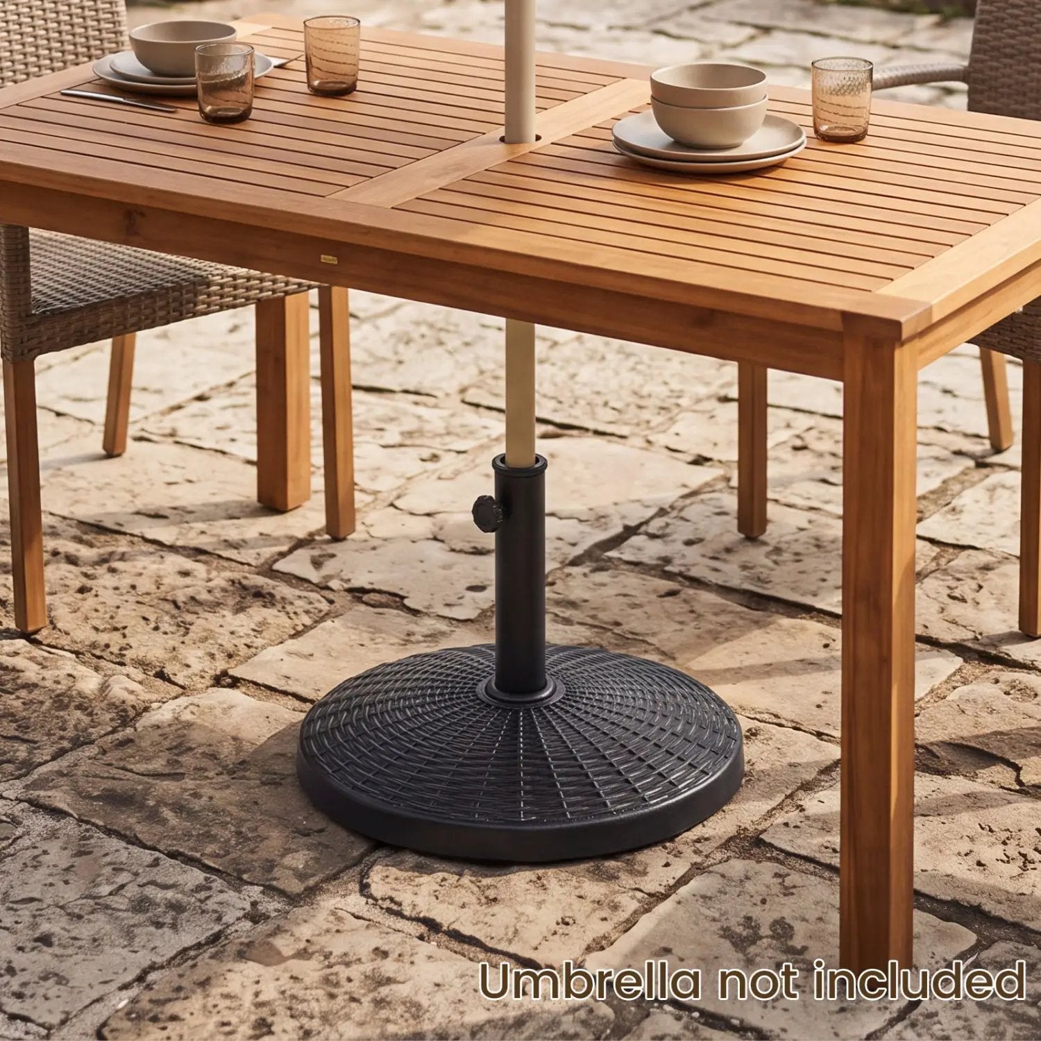 Patio Umbrella Base 22 lbs Resin Wicker Style by DirectDeals