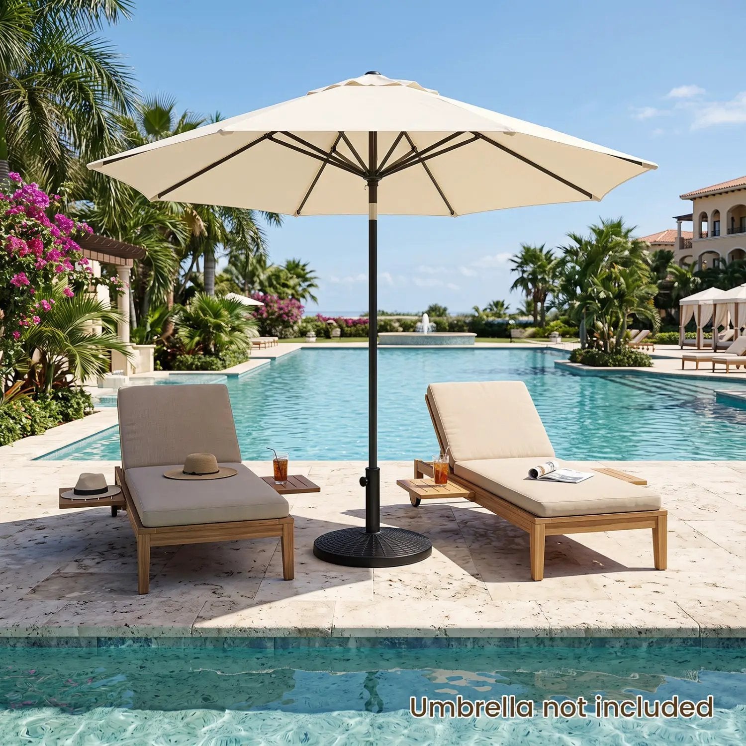 Patio Umbrella Base 22 lbs Resin Wicker Style by DirectDeals