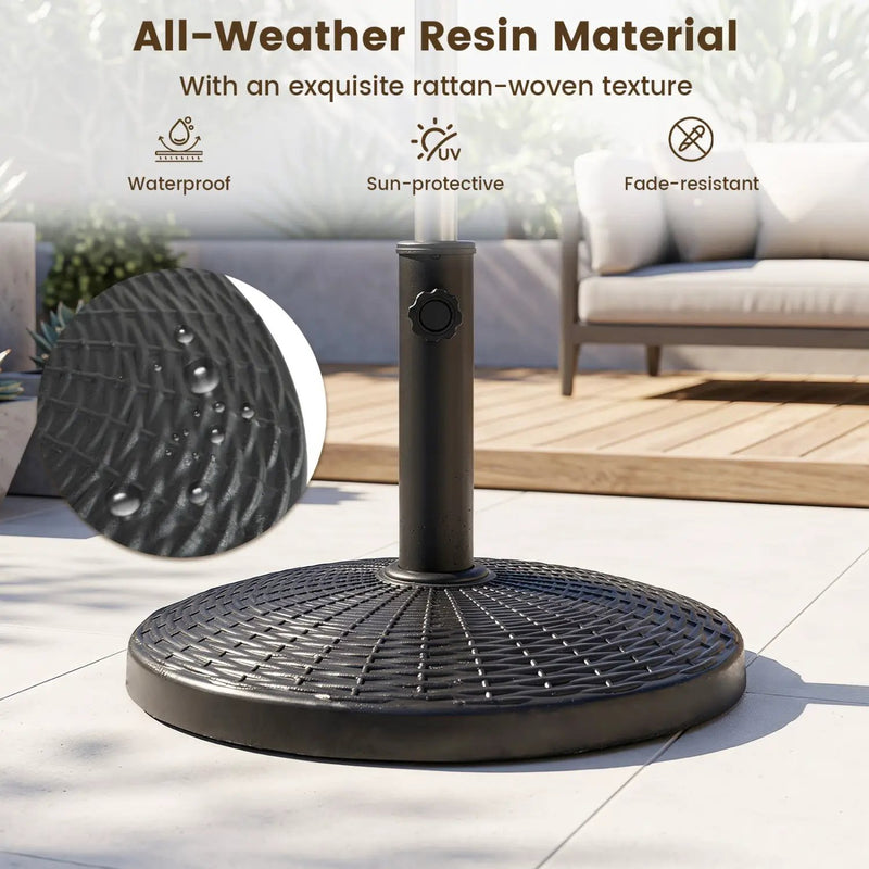 Patio Umbrella Base 22 lbs Resin Wicker Style by DirectDeals
