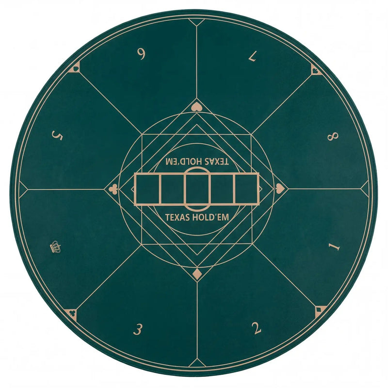 Round Poker Mat for Texas Hold'em 40 inch Portable Foldable Anti-Slip Rubber Base Table Layout by DirectDeals