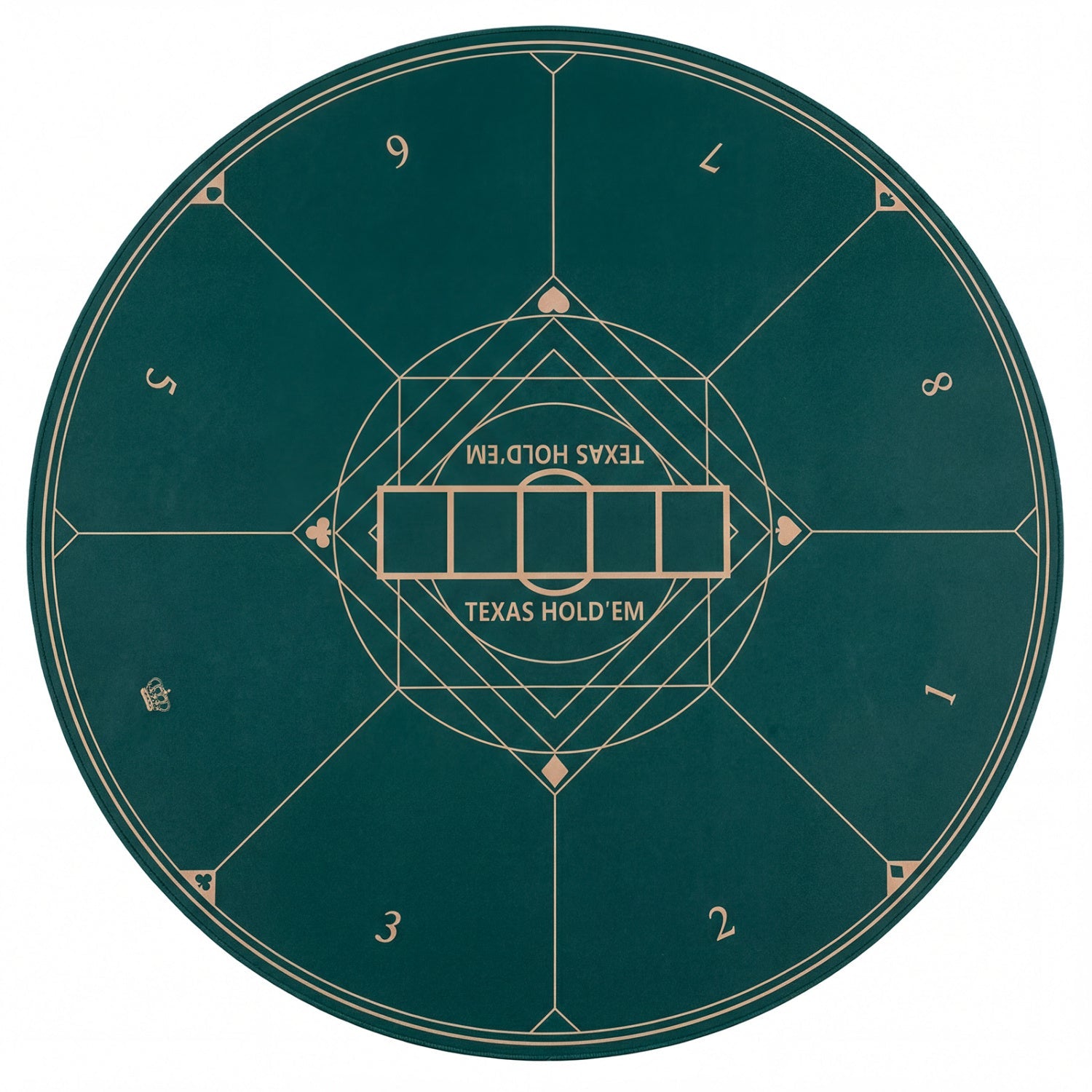 Round Poker Mat for Texas Hold'em 55 inch Portable Foldable Anti-Slip Rubber Base Table Layout by DirectDeals