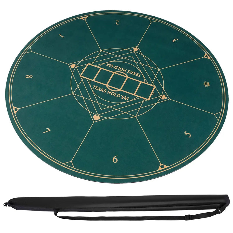 Round Poker Mat for Texas Hold'em 47" with Carrying Bag for 8-Player by DirectDeals