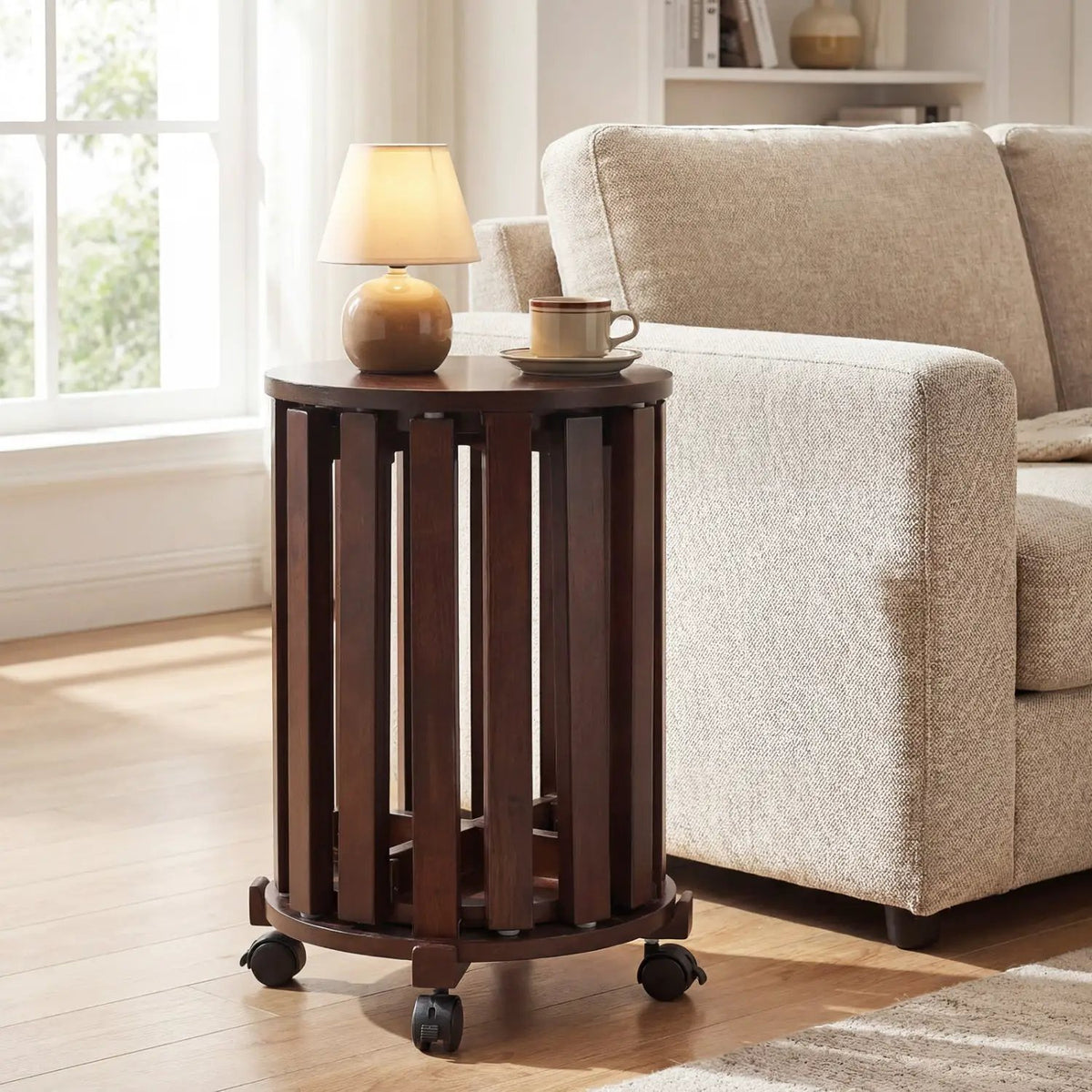 Round Portable Wood Nesting Stools with Locking Casters, photo 3 of 16