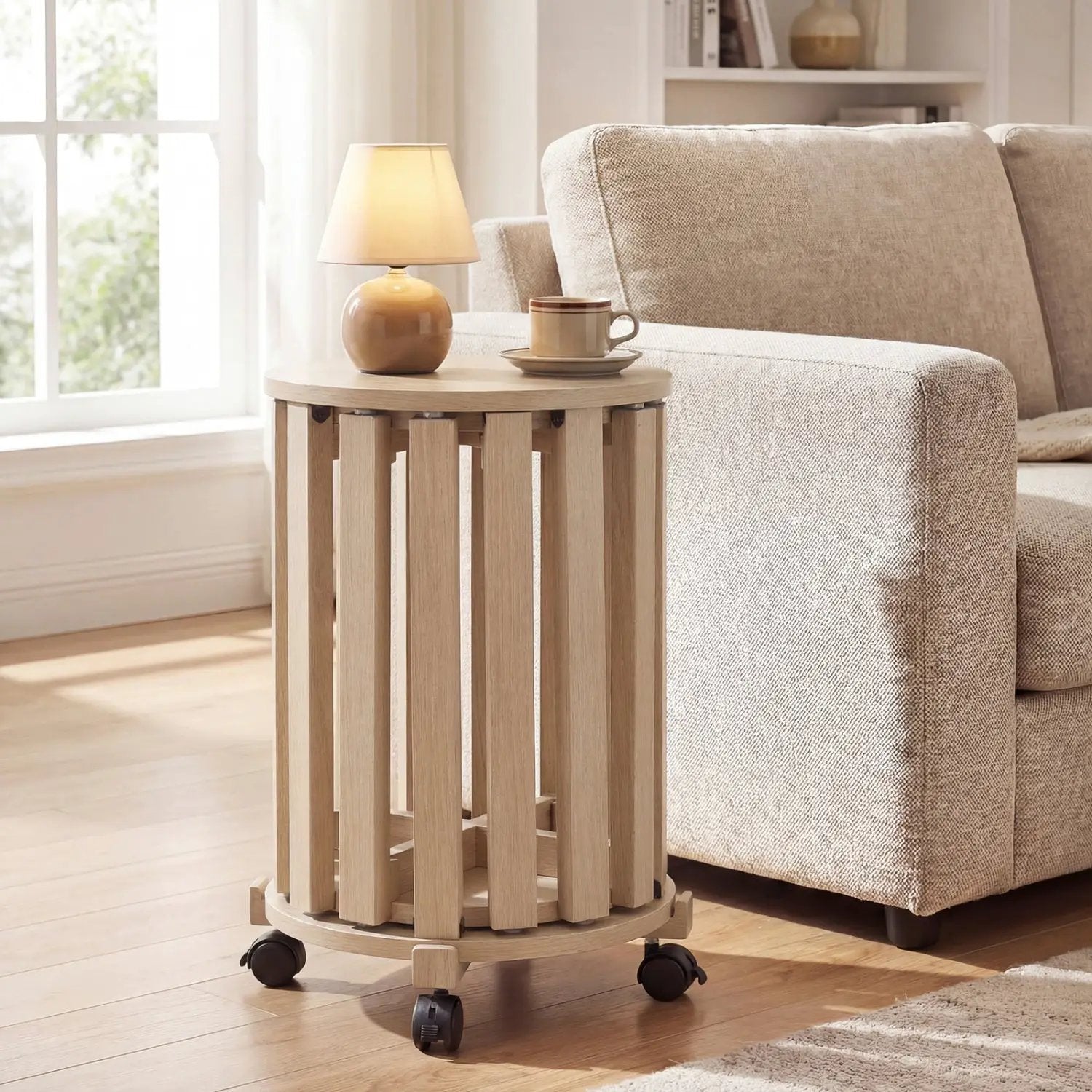 Round Portable Wood Nesting Stools with Locking Casters by DirectDeals