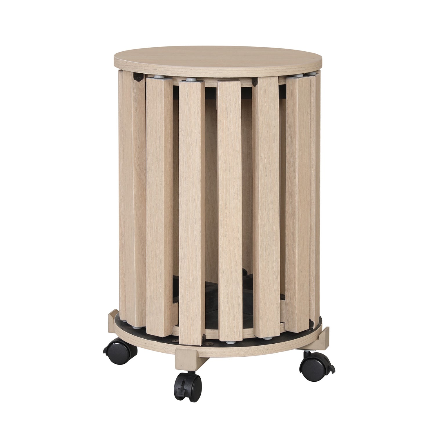 Round Portable Wood Nesting Stools with Locking Casters by DirectDeals