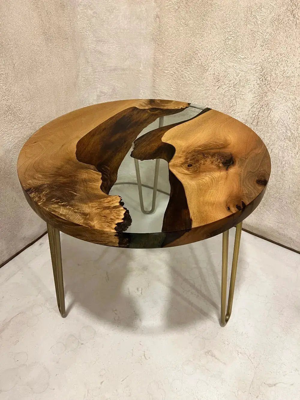Round Side - End - Accent Table with Straight Edge | Voronoi, photo 6 of 8