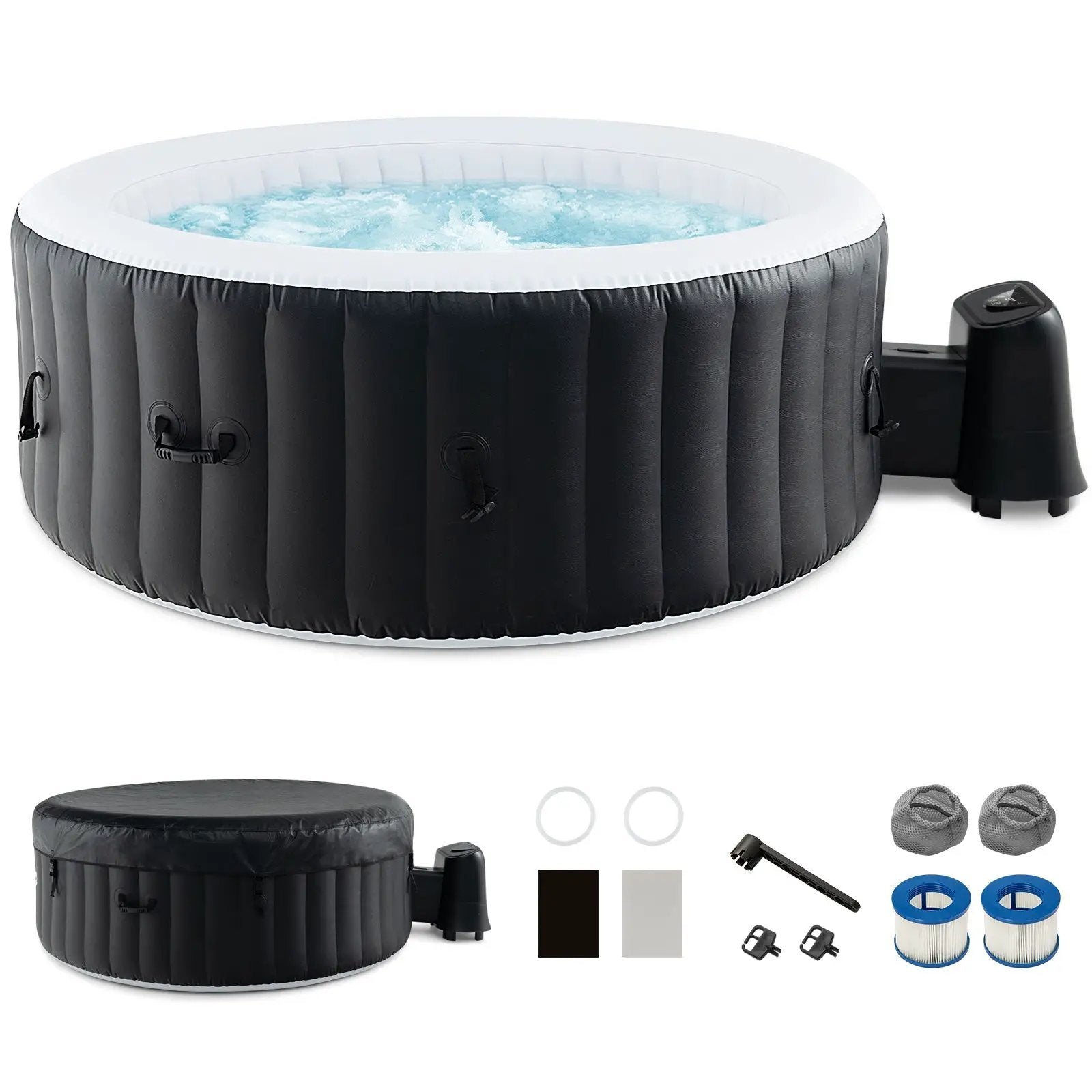 70/80 Inches Round SPA Pool Hottub with 110/130 Air Jets Electric Heater Pump by DirectDeals