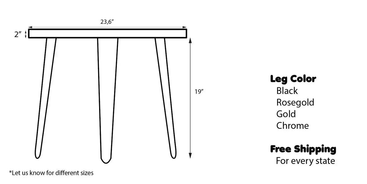 Round Side - End - Accent Table with Straight Edge | Voronoi, photo 3 of 8