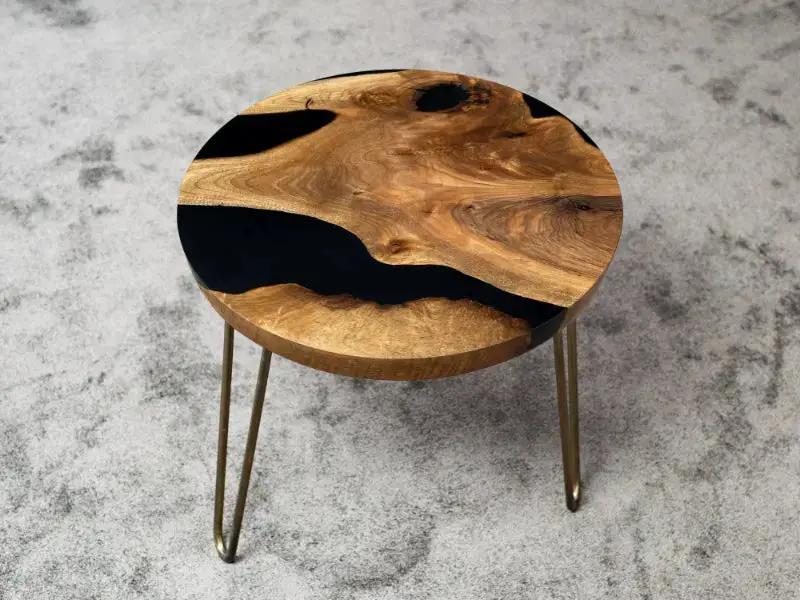 Round Side - End - Accent Table with Straight Edge | Voronoi, photo 5 of 8