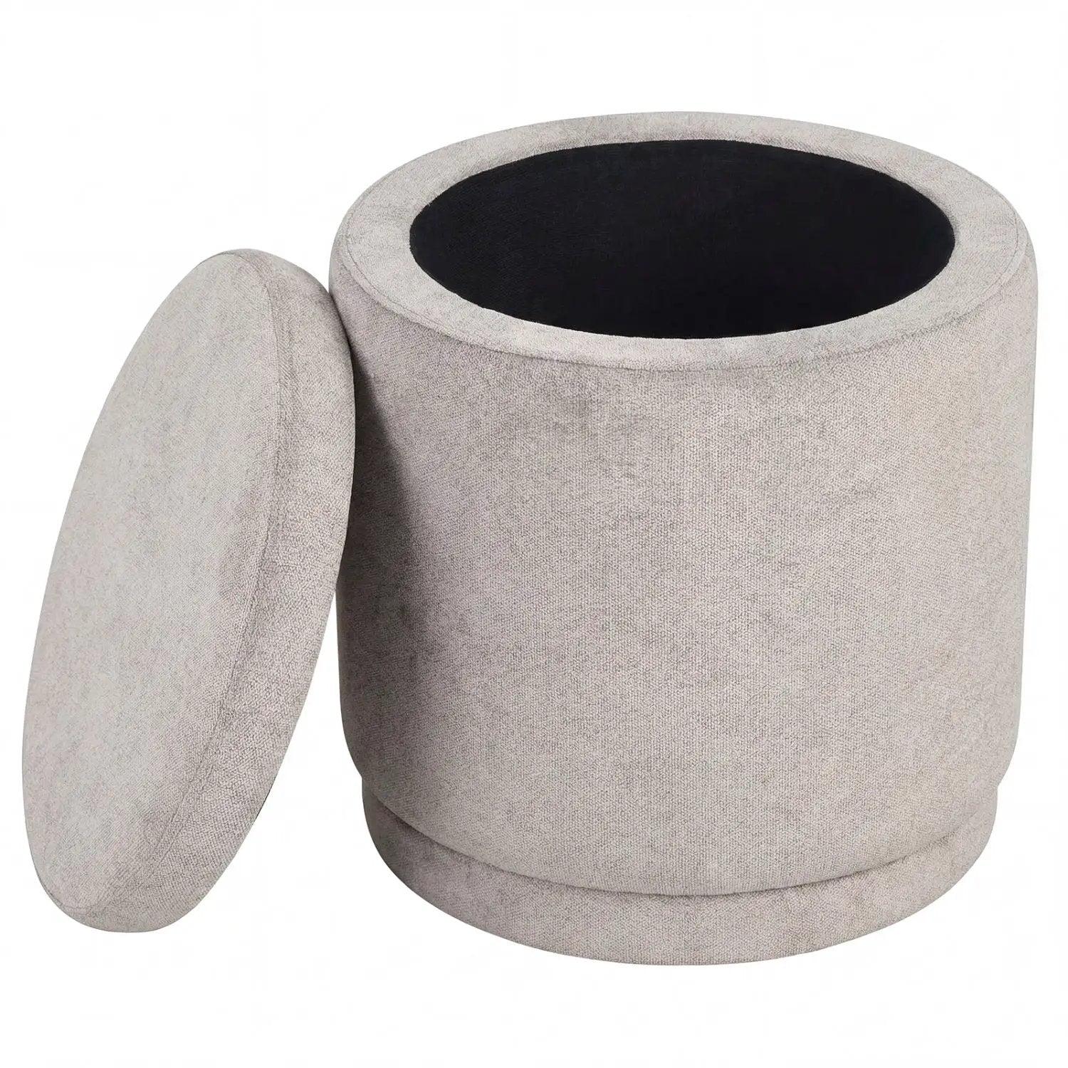 Round Storage Ottoman Foot Rest with Removable Lid and Acacia Wood Frame by DirectDeals