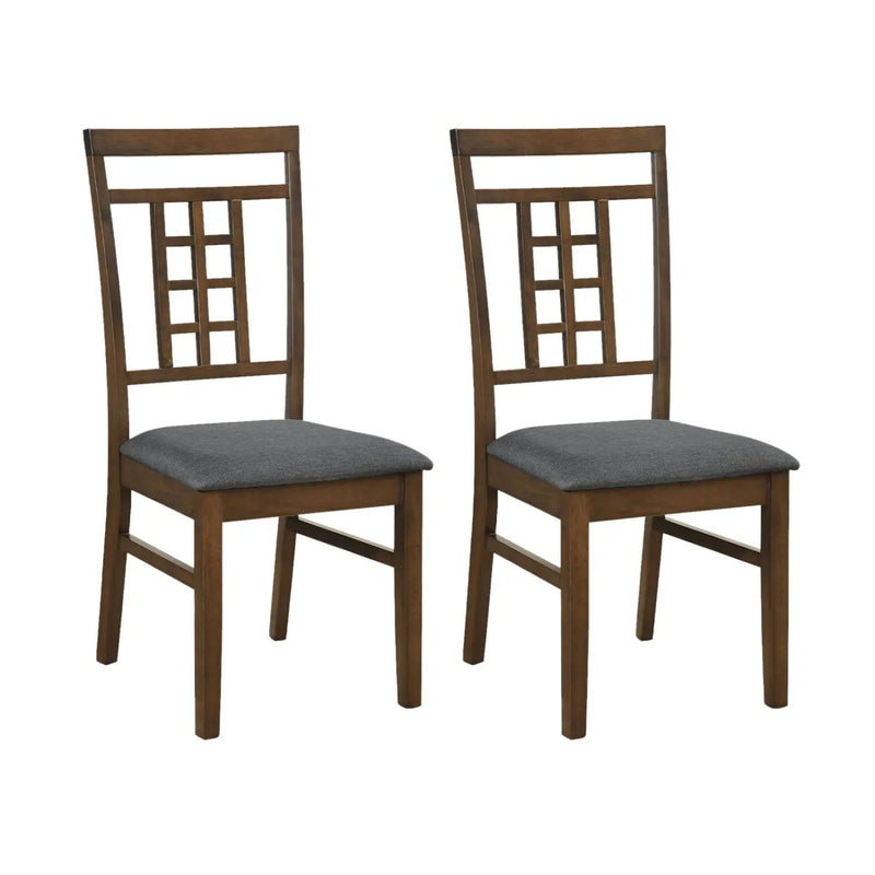 Rubber Wood Dining Chairs Set of 2 with Lattice Back by DirectDeals