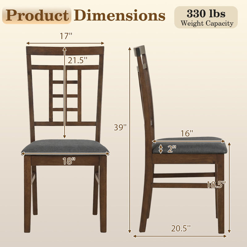 Rubber Wood Dining Chairs Set of 4 with Lattice Back by DirectDeals