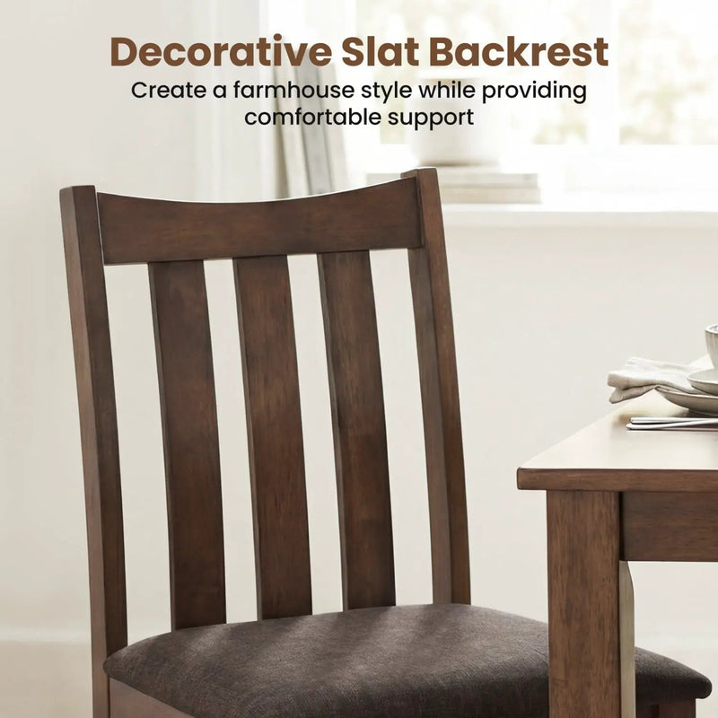 Rubber Wood Dining Chairs Side Chairs Set of 2 with Slat Back by DirectDeals