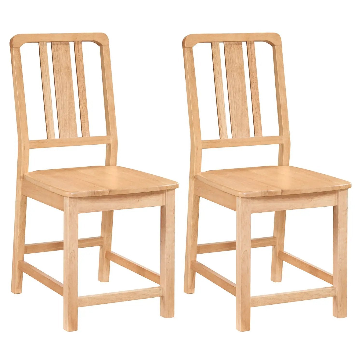Rubber Wood Dining Chairs Set of 2 with Hollowed Backrest by DirectDeals
