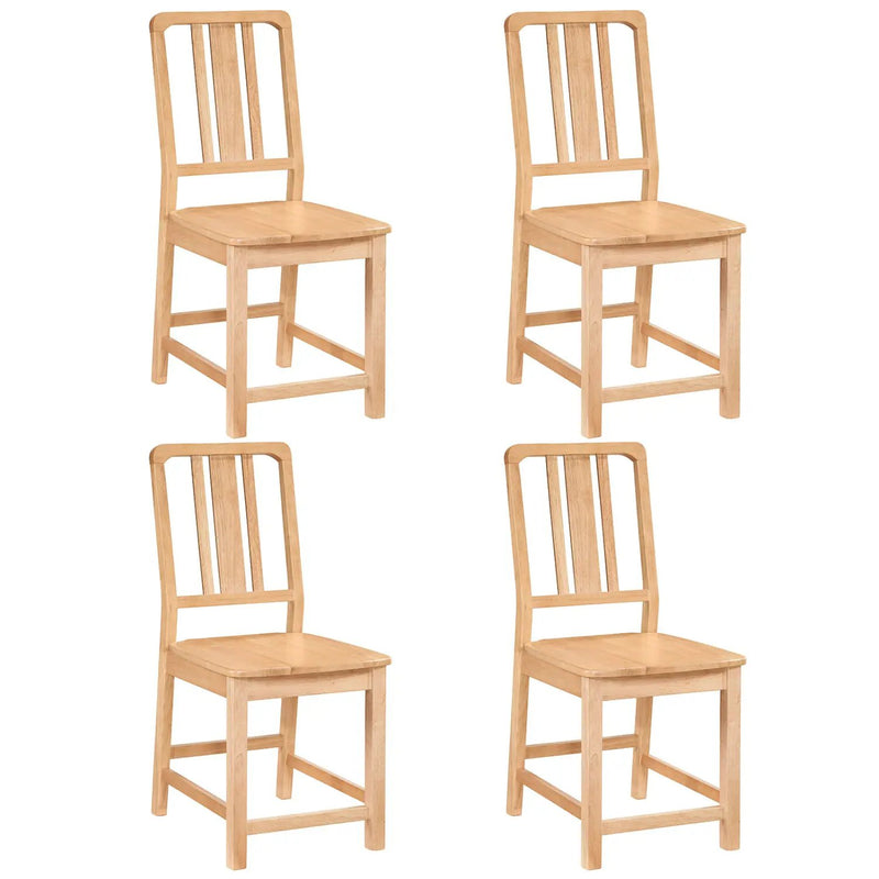 Rubber Wood Dining Chairs Set of 4 with Hollowed Backrest by DirectDeals