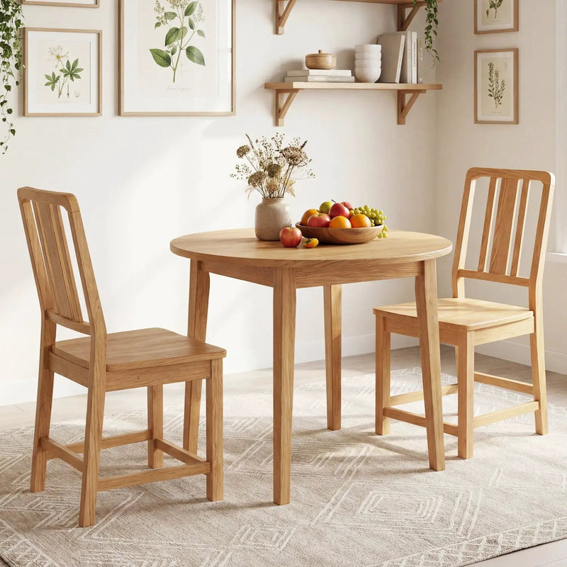 Rubber Wood Dining Chairs Set of 4 with Hollowed Backrest by DirectDeals