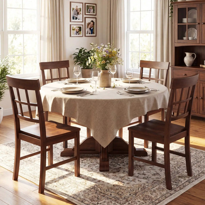 Rubber Wood Dining Chairs Set of 4 with High Backrests by DirectDeals