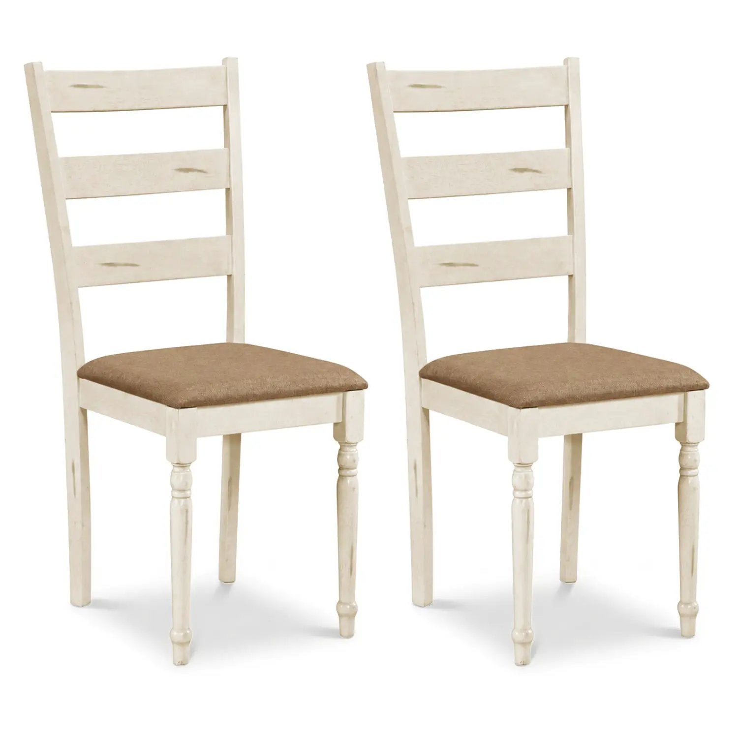 Dining Chairs Set of 2 with Padded Linen Seat by DirectDeals