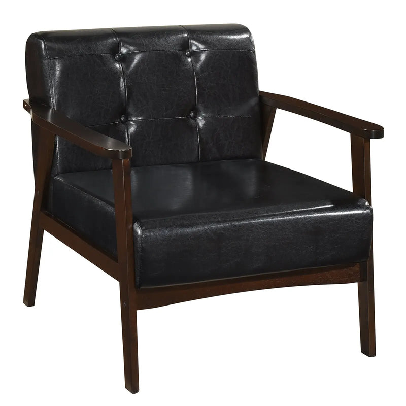 Rubber Wood Frame Accent Chair with Armrest for Living Room by DirectDeals