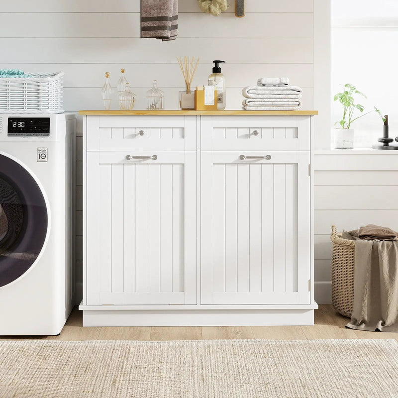 Kitchen Tilt Out Trash Cabinet with 2 Drawers and Adjustable Shelf by DirectDeals