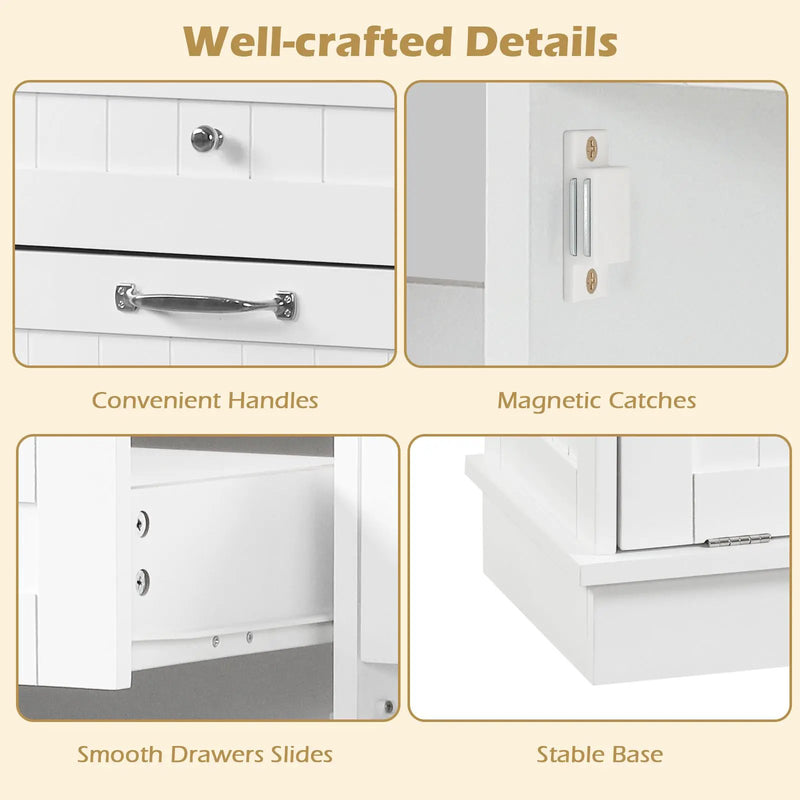 Kitchen Tilt Out Trash Cabinet with 2 Drawers and Adjustable Shelf by DirectDeals