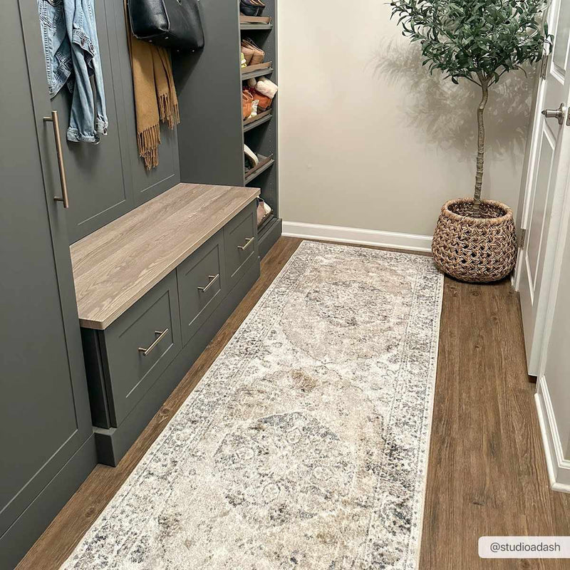 Rudo Beige Washable Area Rug by Hauteloom