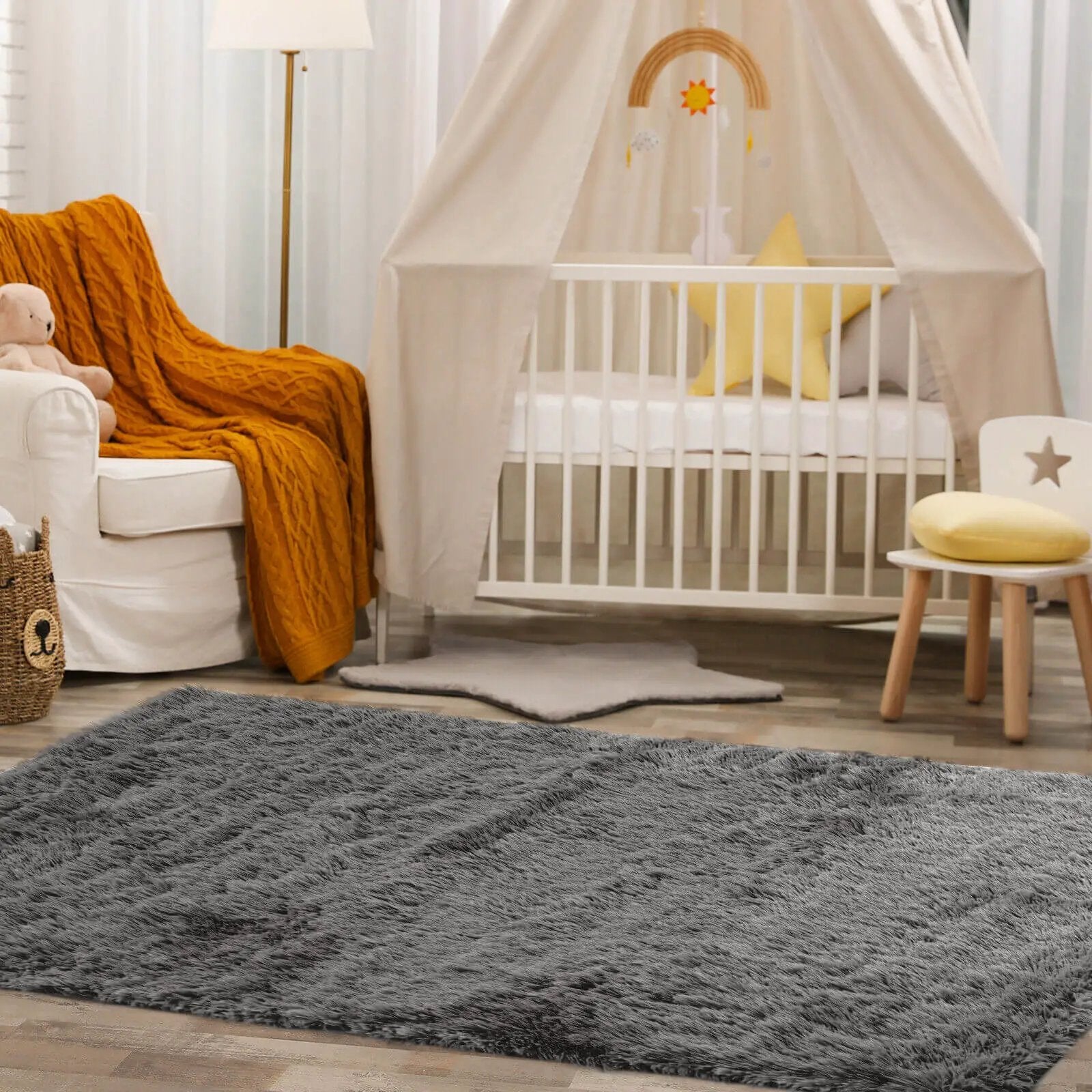 5 x 7 Feet Modern Rectangular Soft Shag Area Rug for Living Room Bedroom by DirectDeals