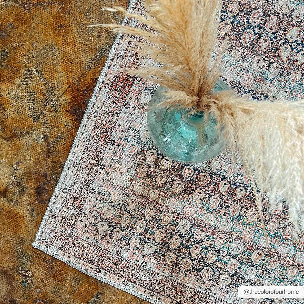 Rust Maligaya Distressed Washable Area Rug by Hauteloom