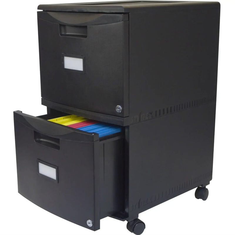 Black 2-Drawer Locking Letter/Legal size File Cabinet with Casters/Wheels by HomePacific