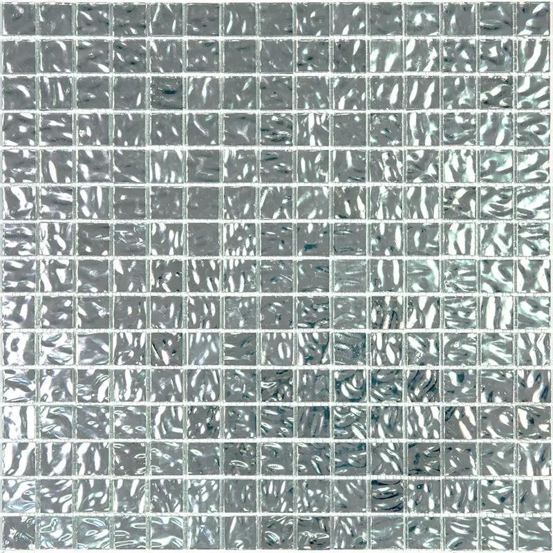 Shimmer Flint Silver 12x12 Glossy Uniform Square Glass Mosaic Tile (20 pack, 20 sq ft/case) by Apollo Tile