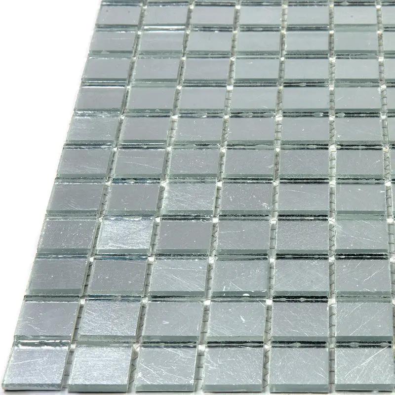 Silver 12x12 Glossy Uniform Square Glass Mosaic Tile (20 pack, 20 sq ft/case) by Apollo Tile