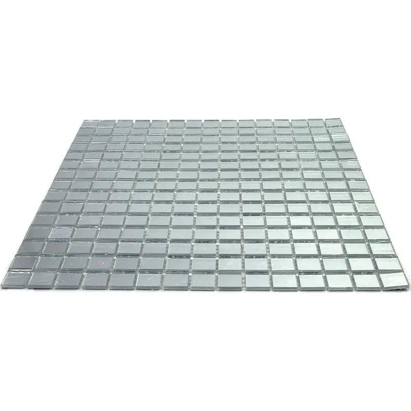 Silver 12x12 Glossy Uniform Square Glass Mosaic Tile (20 pack, 20 sq ft/case) by Apollo Tile