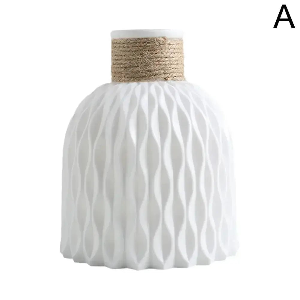 Vase - Decorative Ceramic White by House Of Avana