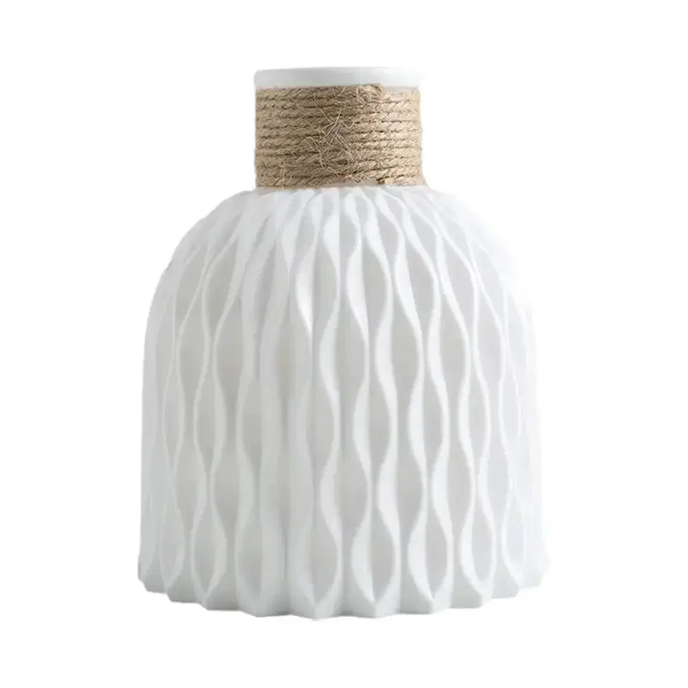 Vase - Decorative Ceramic White by House Of Avana
