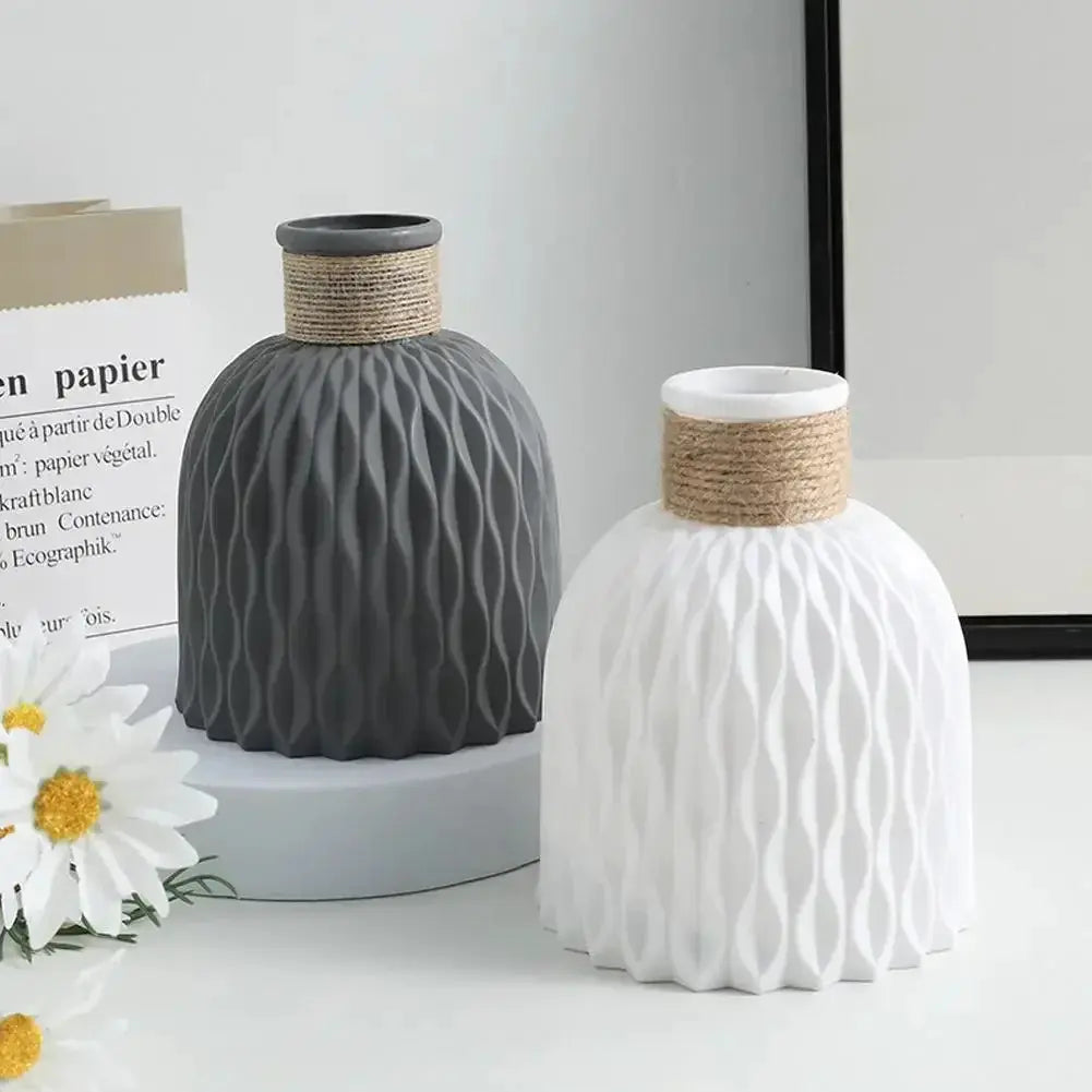 Vase - Decorative Ceramic White by House Of Avana