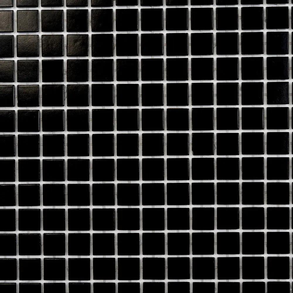 Black 12x12 Uniform Square Glossy Glass Mosaic Tile (20 pack, 20 sq ft/case) by Apollo Tile