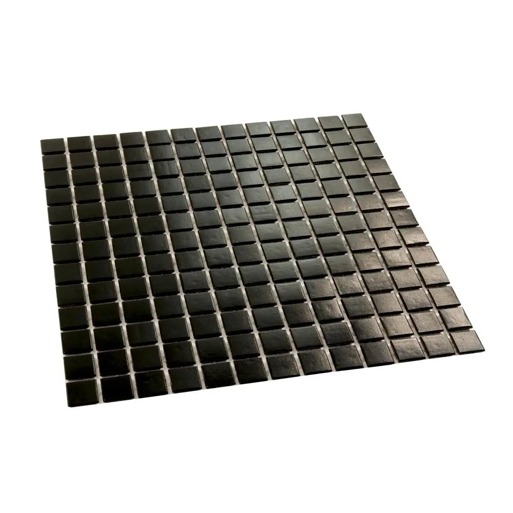 Black 12x12 Uniform Square Glossy Glass Mosaic Tile (20 pack, 20 sq ft/case) by Apollo Tile