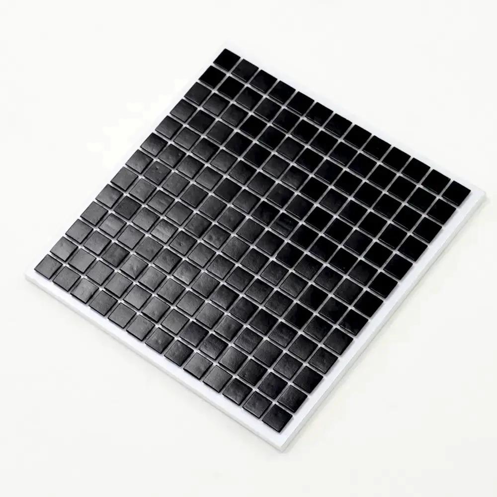 Black 12x12 Uniform Square Glossy Glass Mosaic Tile (20 pack, 20 sq ft/case) by Apollo Tile