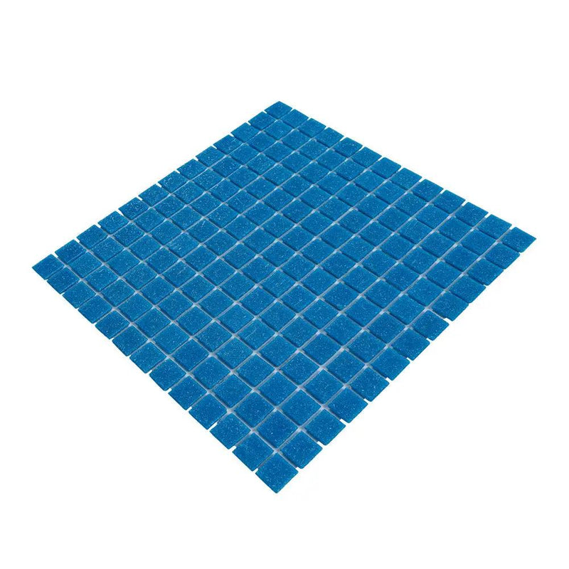 Azure Blue 12x12 Uniform Square Glossy Glass Mosaic Tile (20 pack, 20 sq ft/case) by Apollo Tile