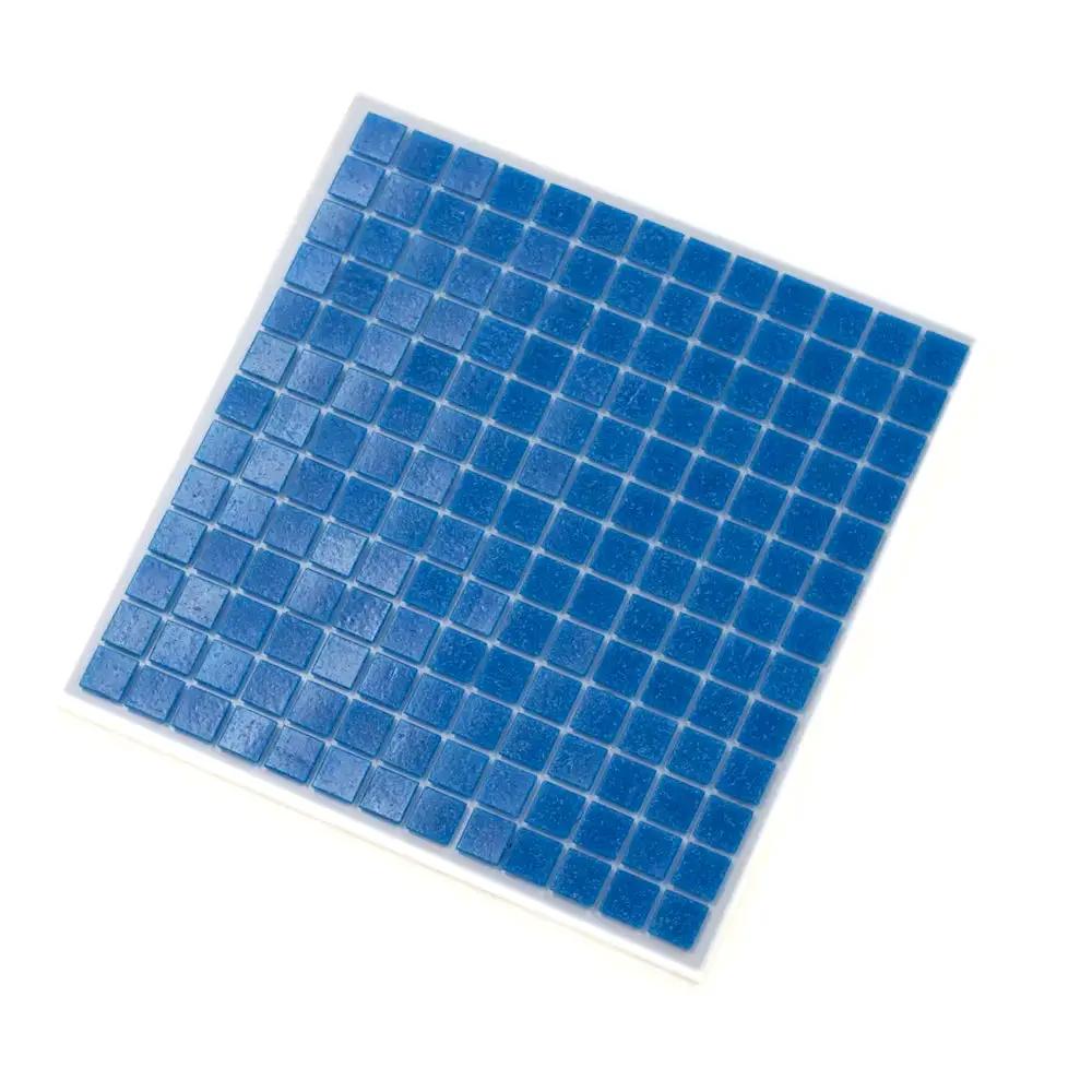 Azure Blue 12x12 Uniform Square Glossy Glass Mosaic Tile (20 pack, 20 sq ft/case) by Apollo Tile