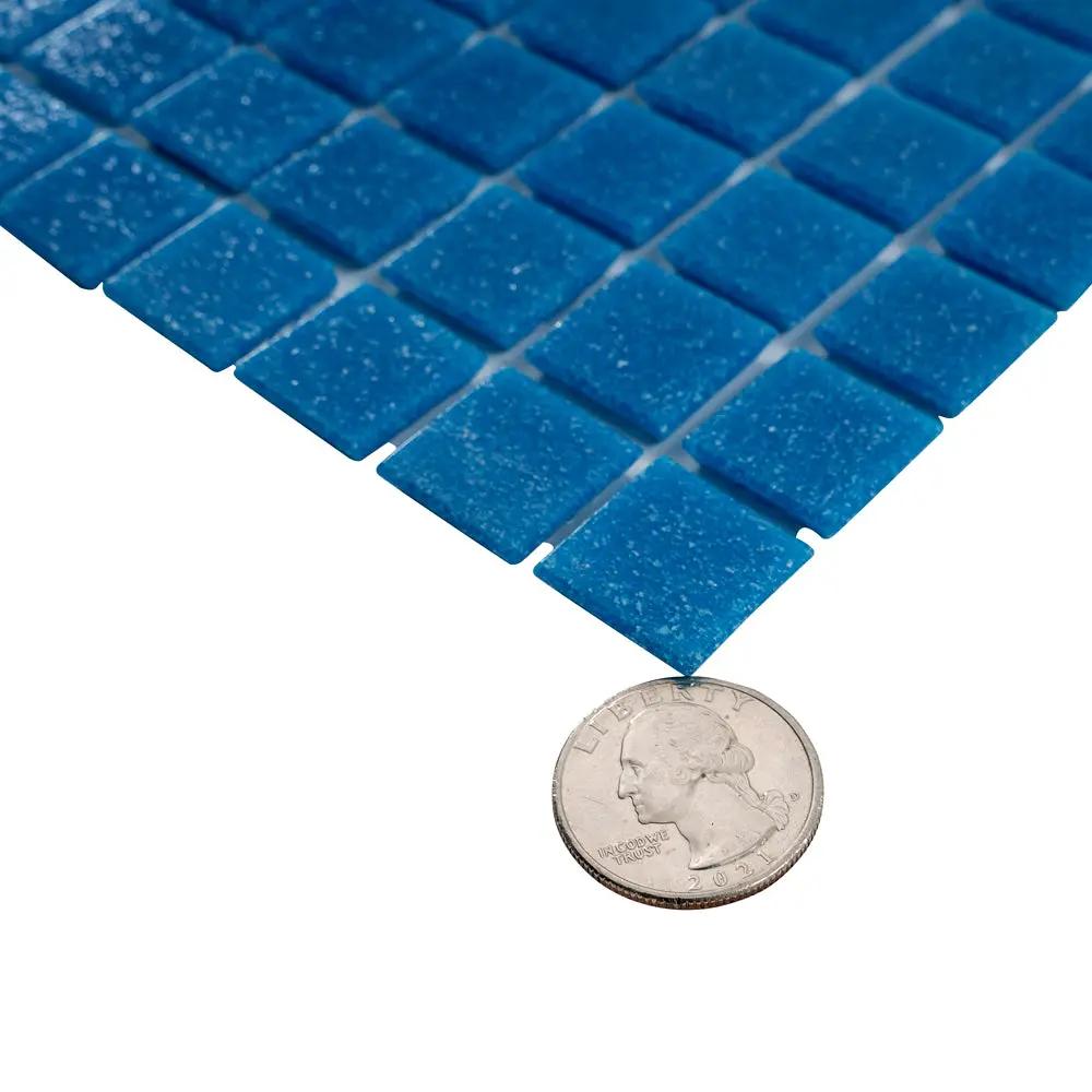 Azure Blue 12x12 Uniform Square Glossy Glass Mosaic Tile (20 pack, 20 sq ft/case) by Apollo Tile